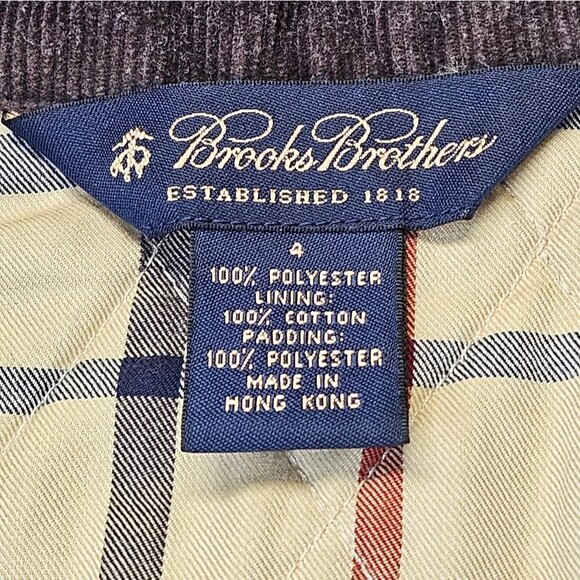 Vintage Brooks Brothers Quilted Yellow & Corduroy Front Zip Plaid Lined Vest - Picture 7 of 11